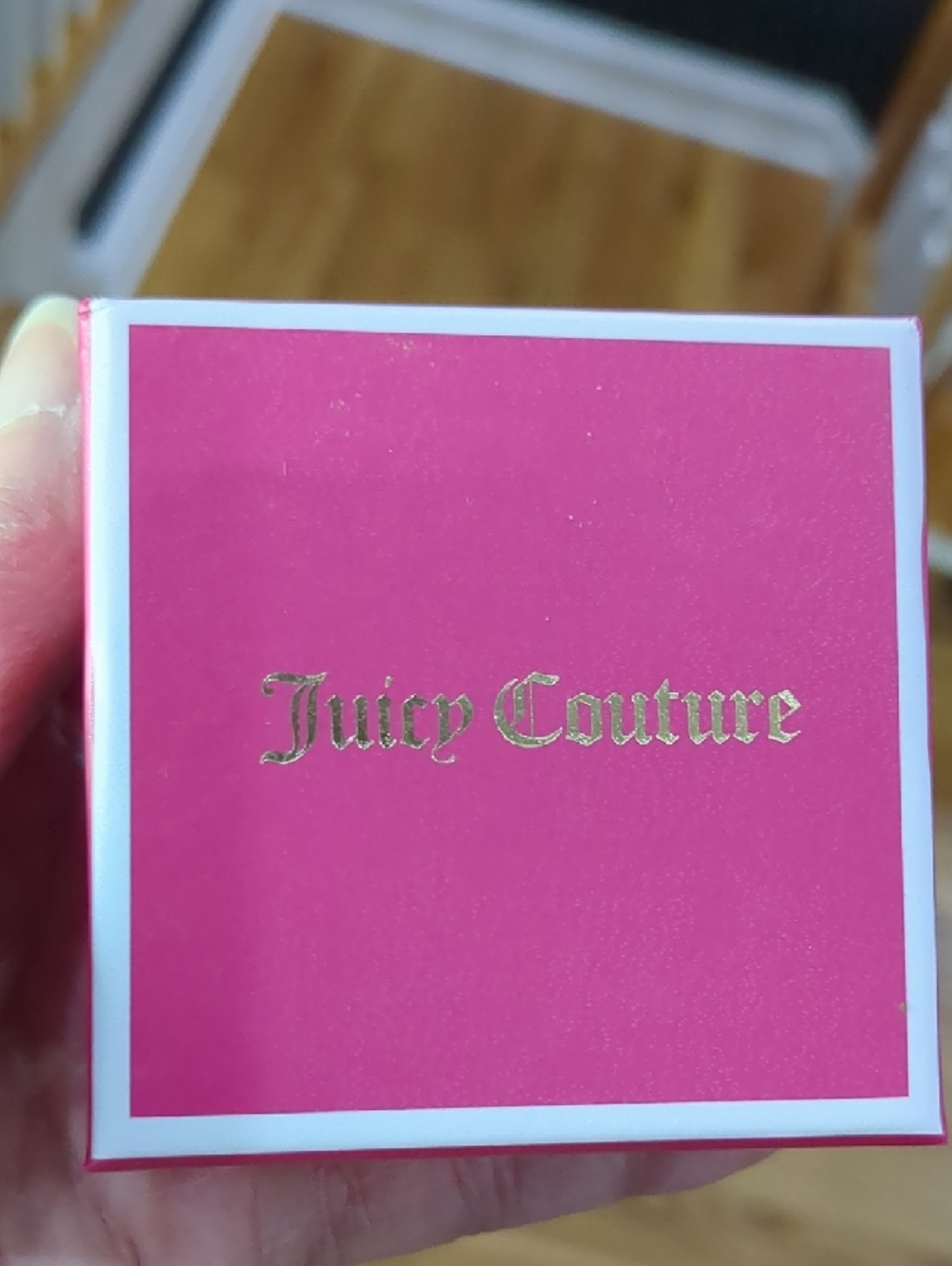 Juicy Couture Pink and White Visor Keychain Charm with Gold Hardware - Picture 6 of 7